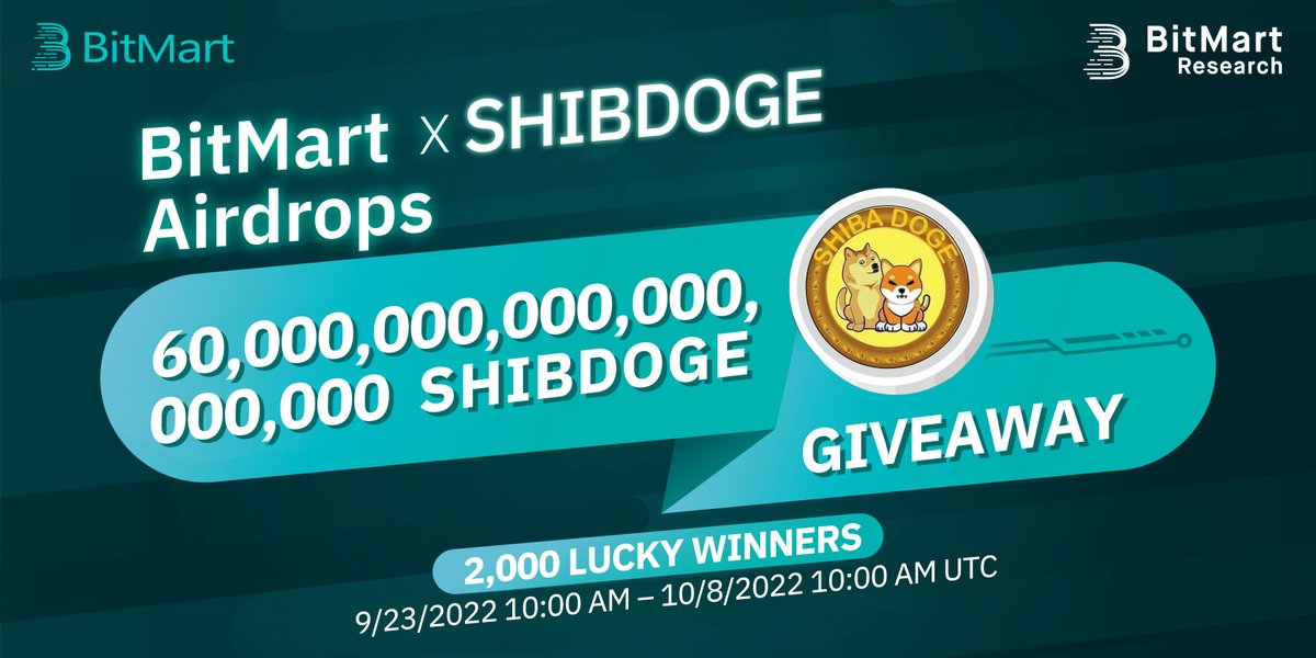 🌟BitMart X SHIBDOGE Airdrop!

1⃣Follow <a href="/BitMartResearch/">BitMart Research｜$BMX HODLer</a> &amp; <a href="/RealShibaDoge/">Shiba Doge | Fan page</a>
2⃣Join t.me/BitMartExchang… &amp; t.me/ShibaDoge_Labs
3⃣RT &amp; Tag 3 new friends
4⃣Fill out:forms.gle/63PBbwD2XFSjjd…

🥳60,000,000,000,000,000,000 #SHIBDOGE/2,000 winners
Register👉bitmart.com/register-refer…