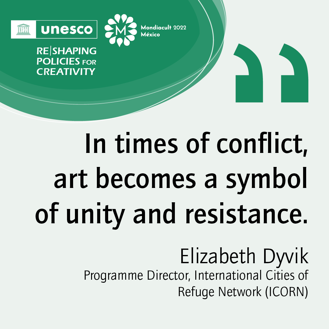 UNESCO's tweet photo. Self-censorship. Harassment. Threats. Do you know what this feels life?

For many artists, this is a daily reality.

The @UNESCO Global Report dives into the modern challenges that plague our creative &amp; cultural spaces:  https://t.co/ERURvyFVFK #SupportCreativity #MONDIACULT2022 https://t.co/xxtrsnerBt