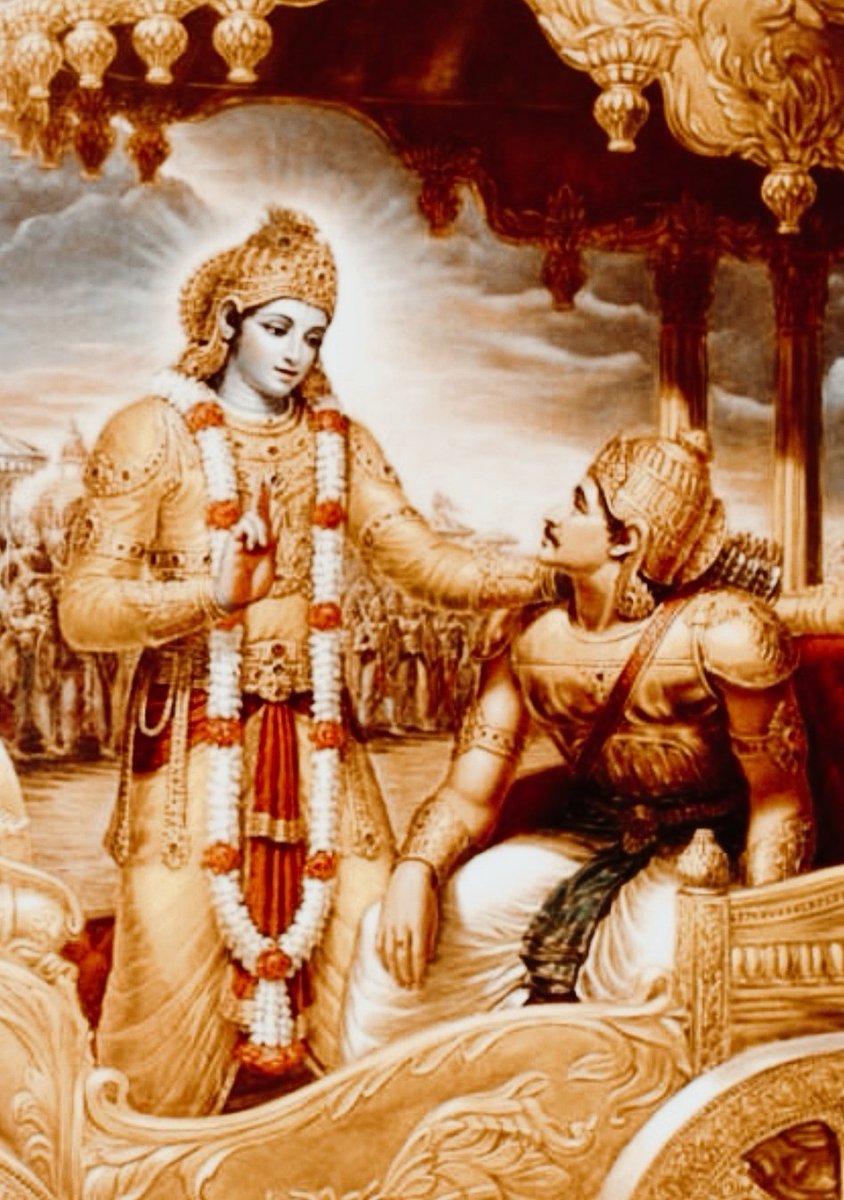 _SanataniStree's tweet photo. ❃❃••••𝐁𝐡𝐚𝐠𝐚𝐯𝐚𝐝 𝐆𝐢𝐭𝐚 18.43••••❃❃

śauryaṁ tejo dhṛtir dākṣyaṁ
yuddhe cāpy apalāyanam
dānam īśvara-bhāvaś ca
kṣātraṁ karma svabhāva-jam

शौर्यं तेजो धृतिर्दाक्ष्यं युद्धे चाप्यपलायनम् ।
दानमीश्वरभावश्च क्षात्रं कर्म स्वभावजम् ॥

Heroism, power,
+ https://t.co/Yr2T6ZdWbw