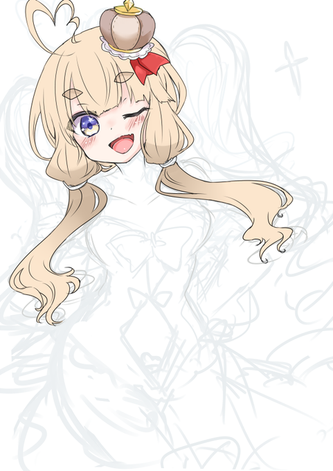 進捗だけど可愛く描けてる気がするから見て 