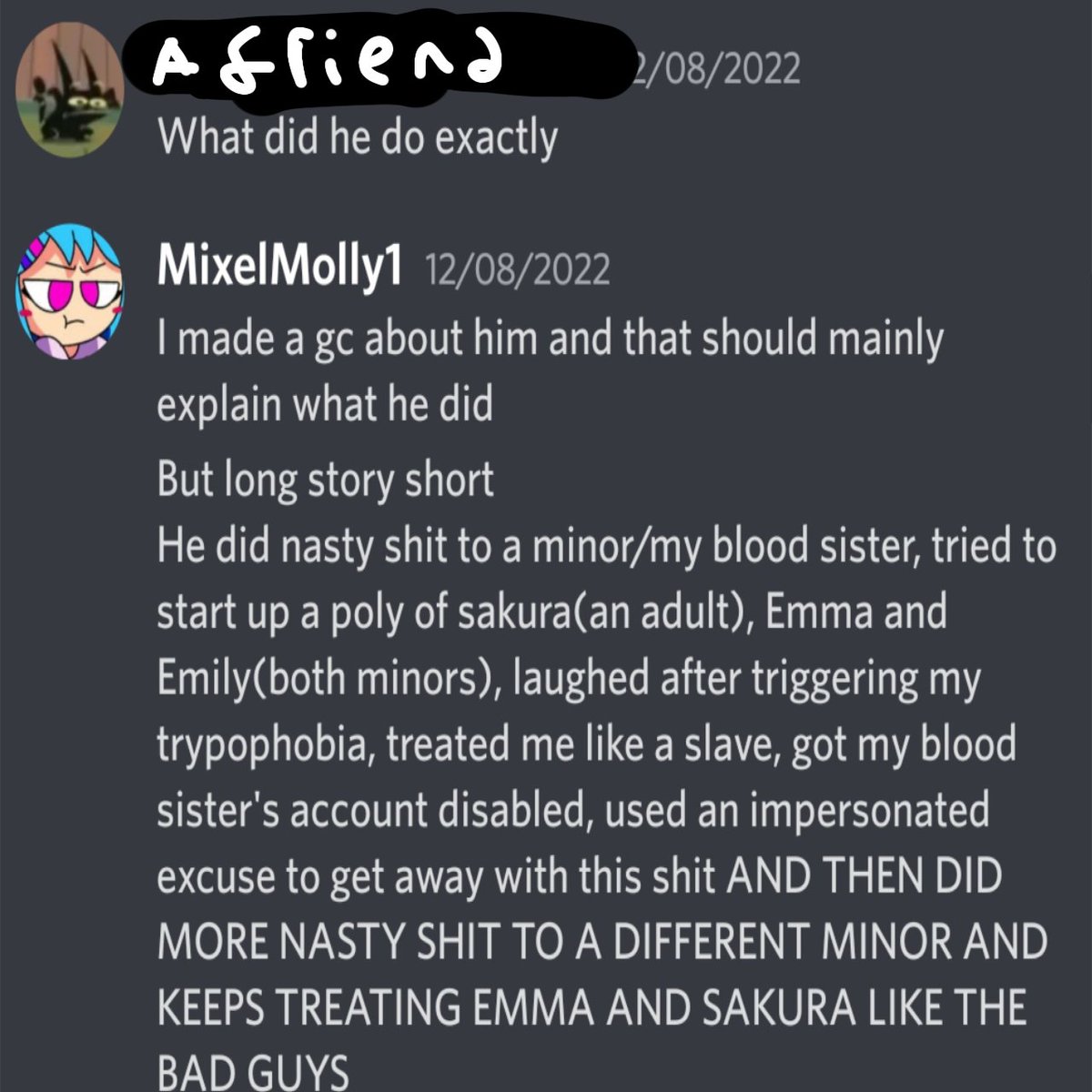 mixel_molly's tweet photo. So someone is trying to get me cancelled and lied about me not having proof. Well now, mind explaining this then people who are trying to cancel me? And its funny how someone is trying to cancel me lmao
https://t.co/HdOtNx3W2G https://t.co/AAbmgN8aef
