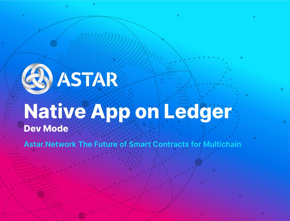 🤞 As promised! We now have an ultralight Native App on Ledger! You can transfer Native $ASTR with your @Ledger device. 👷 We're working to add more functions and deliver an enhanced app soon. Thanks for the big help @_zondax_ team!