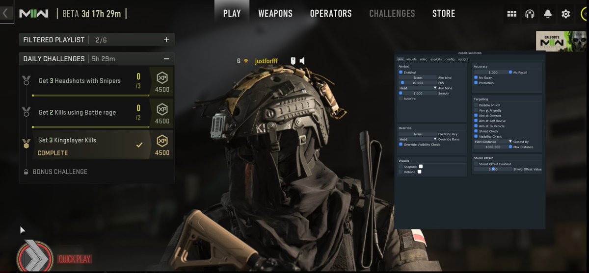 DopeCoding's tweet photo. Well, that didn't take very long. GG Anti Cheat. Good luck to all players. Wish you the best. @CallofDuty @InfinityWard @Activision https://t.co/Mi9yI1hyQN