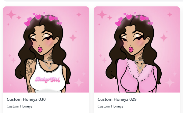 Just got these custom <a href="/HoneyzNft/">Honeyz</a> cuties as an OG holder. Thank you!!  💜🙏💐💃