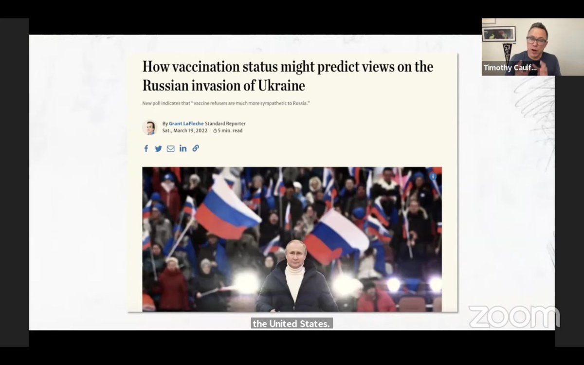 DeansOffice_UTM's tweet photo. How misinformation is also connected to ideology and signalling.
#SniderLecture 2022 @UTM
'It's important to be intellectually humble.'
~ @CaulfieldTim https://t.co/6E1ULDNIhT