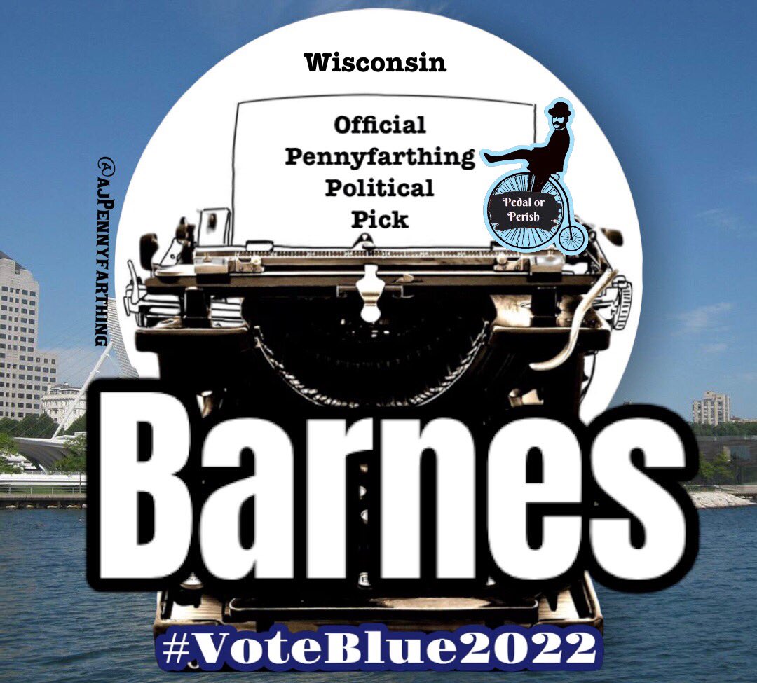 AJPennyfarthing's tweet photo. Wisconsin Posse! This election is essential. We must overcome GOP gerrymandering, mad voting obstacles, huge MAGA/theocratic PAC campaign 💰, and inexplicably enduring WisGOP vets like Ron Johnson. Register now @votedotorg. Vote early or plan to vote with friends. #VoteBlueWis https://t.co/9rJf3ND0nr