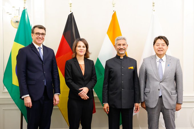 jaishankar attends g4 foreign ministers' meet; members concerned over slow pace of united nations reforms