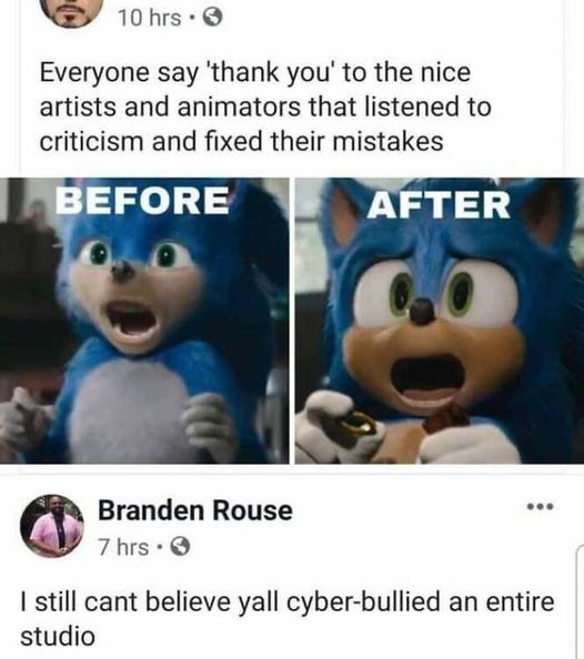 AudreydiFaye's tweet photo. Applauding @ParamountPics and @SEGA for the pivot.

It's just an example of how audience-centric feedback is used to generate a better result.

What do you think? https://t.co/UeryxFW85g