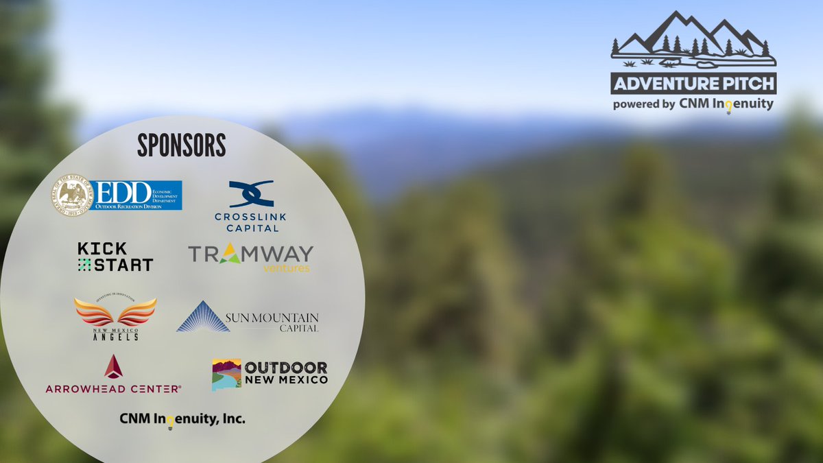 ActivateNM's tweet photo. We would like to thank and shout out the 9 sponsors who helped make the first ever Adventure Pitch competition possible!

Over the next few days, we are going to highlight each sponsor and their business.

Thank you!

#ActivateNM #OutdoorNM #CNMIngenuity #adventurepitch https://t.co/jE2y33A9u1