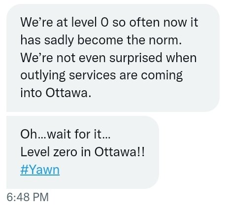 ottawalevelzero's tweet photo. This whistleblower jokes about yawning about @OttawaParamedic being #LevelZero but they know it means:

- people waiting in pain
- people dying while waiting
- loss of confidence in 911
- paramedic staff burning out

What would #OttawaVotes candidates do to help? https://t.co/wKzmuktCwE