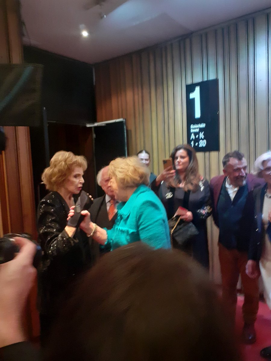 frodomunster's tweet photo. @AbbeyTheatre @PresidentIRL @ednaobrienfan #joyceswomen Great night tonight at the opening night of Joyce's Women. Pleasure to meet President Michael D Higgins and his wife Sabina. Respect to Edna O' Brien also in attendance tonight.  Congratulations also to the cast of the play https://t.co/8JmbcaxO4a