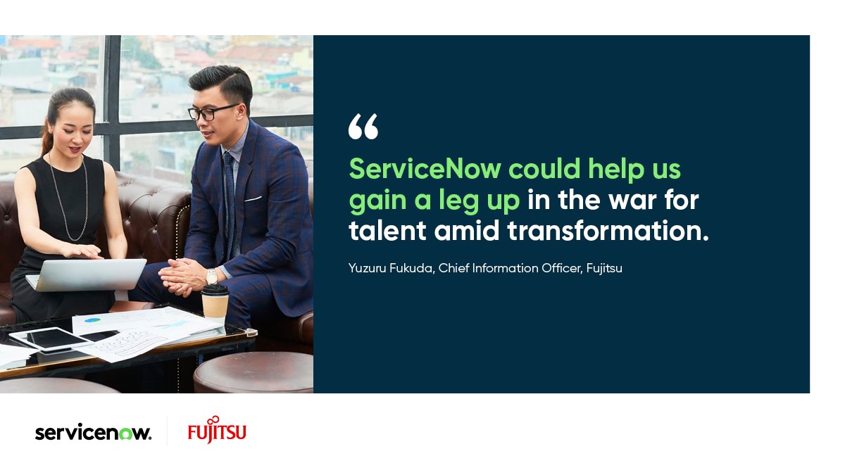Fujitsu embraces culture change and empowers 126K+ employees to be more agile. ServiceNow helped bring that change with a globally standardized approval process that resulted in a 30% reduction in approval procedure lead times. spr.ly/6017Mnp5b
