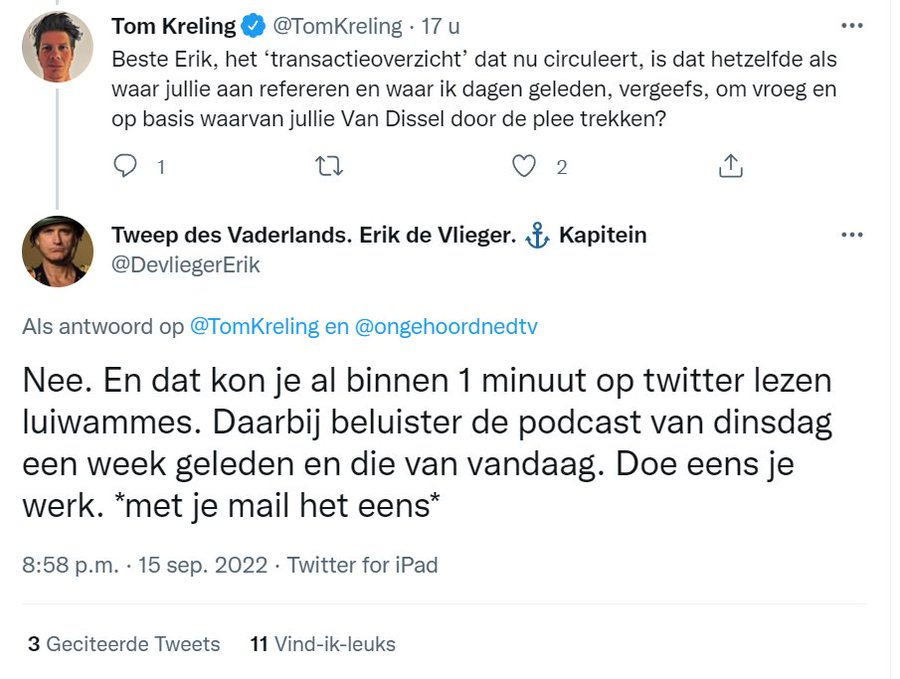 lewinskylou2's tweet photo. Dit ⤵️ was dus ook een leugen van Erik de Vlieger. Hij beweert hier dat het transactieoverzicht NIET het bankafschrift was waar De Vlieger zijn verdenkingen op baseerde. 

Inmiddels heeft hij toegegeven dat dit WEL zo was. 

Het overzicht was trouwens nep.

#devlieger #leugenaar https://t.co/pEbCB5np9a