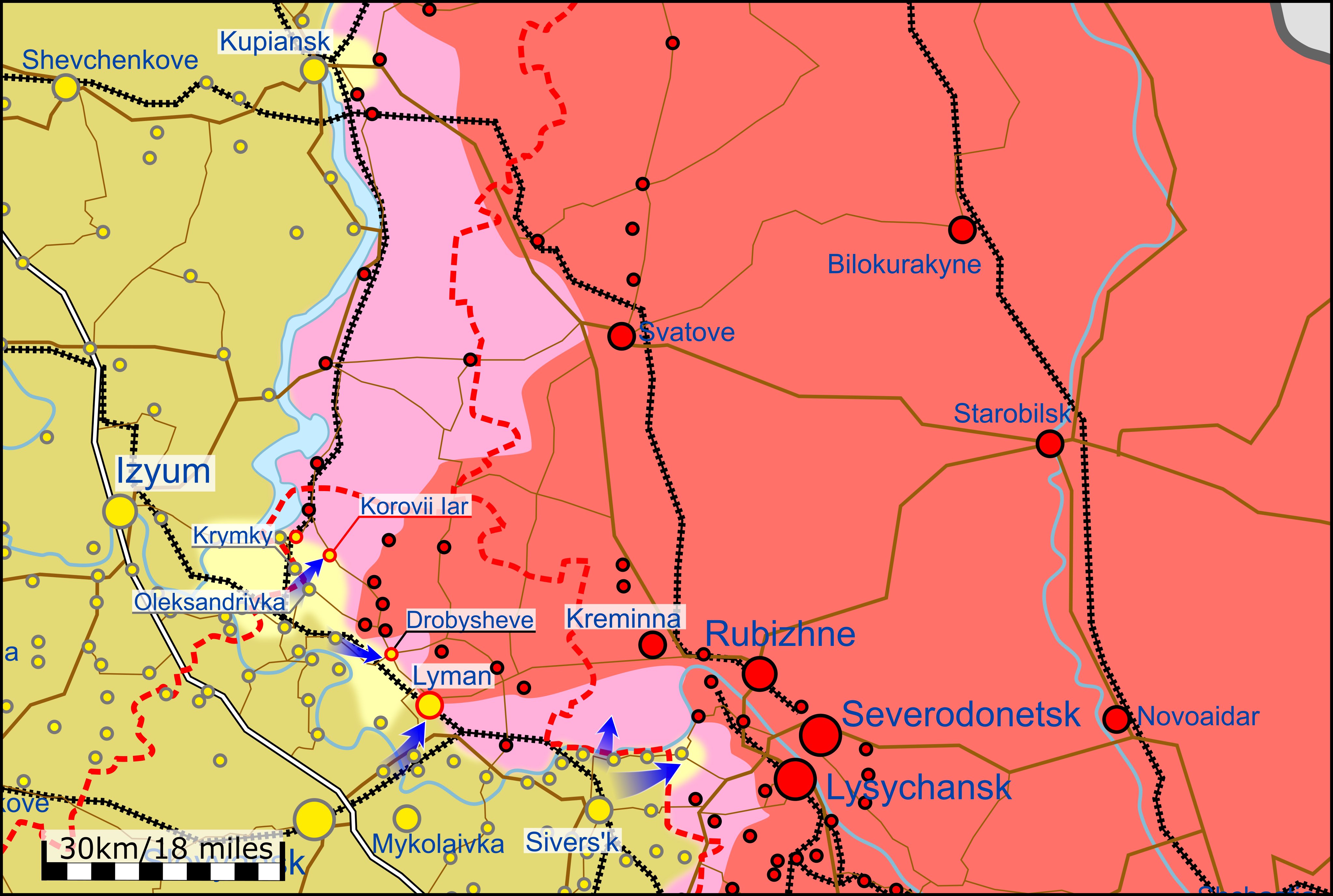 Карта боевых действий на Украине 