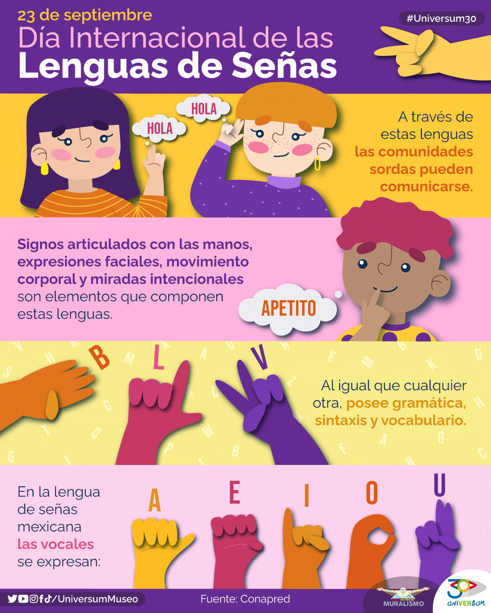 UniversumMuseo's tweet image. #UnDíaComoHoy se celebra el Día Internacional de las Lenguas de Señas. 🙌 💖
Conoce más sobre este tema. 👇

#Universum30