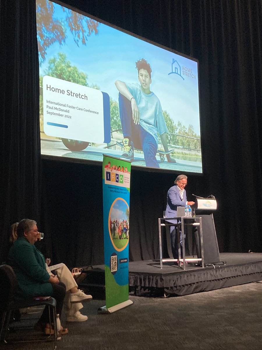 The_HomeStretch's tweet photo. @Paul_G_McDonald speaking about the life changing progress of extended care to 21 years across Australia and what needs to happen next at the #ifco22 in Darwin. 
#makeit21 https://t.co/XSOTODRWPP