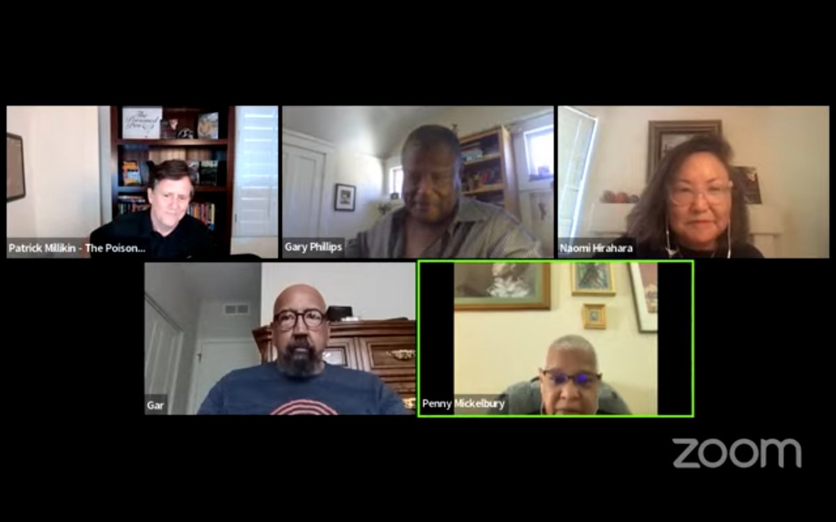 SCentralNoir's tweet photo. Thank you to @poisonedpen and #PatrickMillikin for hosting the #southcentralnoir virtual event today celebrating @AkashicBooks new release with @garhaywood @PennyMickelbury @gasagasagirl and #GaryPhillips https://t.co/dU5YOUpaxI