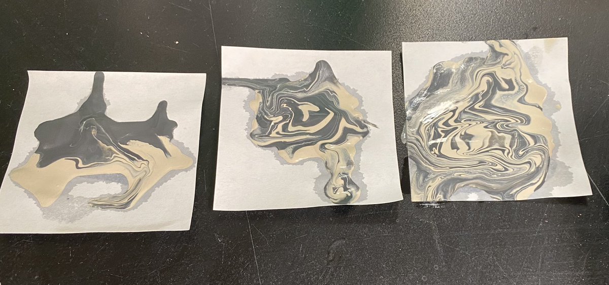 ddhanisch's tweet photo. Check out this experiment with the specific gravity of black and white slip to create just the right fluidity for marbling! @OPS_Burke #pottery5 #science #madebyMaya #pottery #marbling #coloredslip #slipdecoration #independentlearner #create #engage #studiohabitsofmind https://t.co/SklbrwYHso