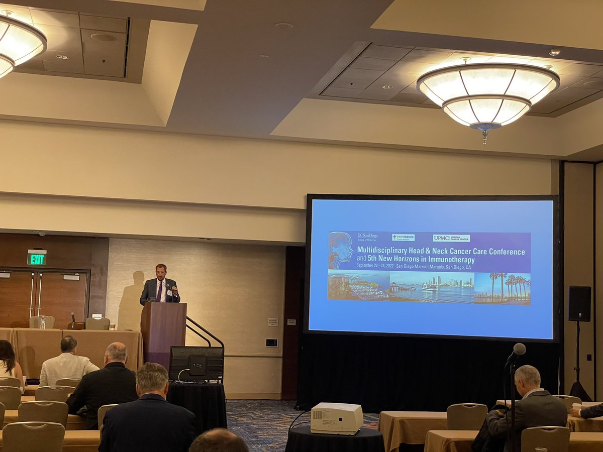PatelMDDDS's tweet photo. Great way to kick off the 5th multiD H+N /New Horizons in immunotherapy meeting. Thanks to @UCSDHealth @DrEzraCohen @rbryanbell @RobertFerrisMD for organizing all the thought leaders in this space in beautiful San Diego. #finishcancer @ProvHealth https://t.co/QLXUSe6PAB