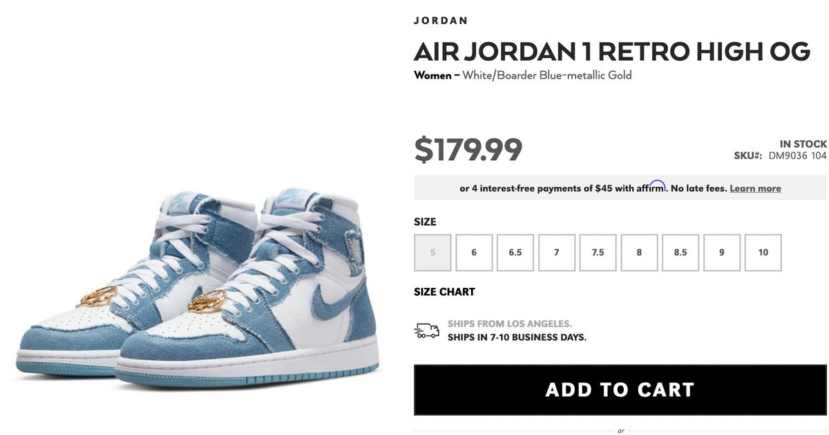 Ad: Dropped via Shiekh
Women’s Air Jordan 1 Retro High 'Denim'
=> bit.ly/3xMUMhL

h/t @OscarPr31751228