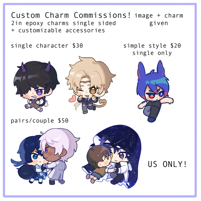 RTs are appreciated💙
Opening custom charm bean commies! Google forms will be down below^^ 