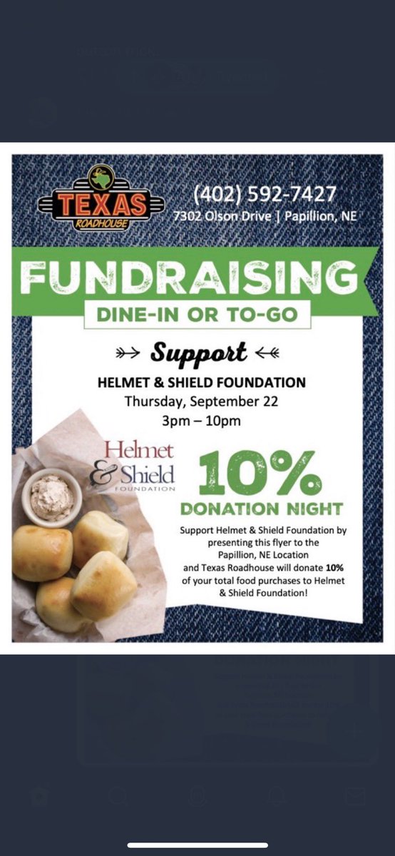 If you are unable to dine-in #NoWorries. <a href="/texasroadhouse/">Texas Roadhouse</a> has excellent to go service. Help support local #FirstResponders until 10pm. <a href="/lavistapolice/">La Vista Police</a> <a href="/papillionpolice/">Papillion Police</a> <a href="/FirePapillion/">Papillion Firefighters</a> <a href="/PapillionFire/">Papillion Fire Department</a>