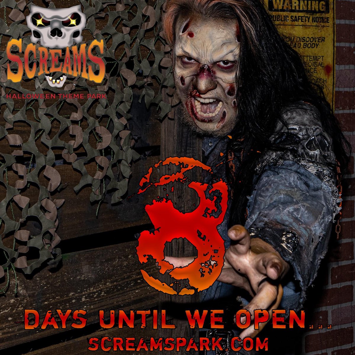Screamspark's tweet photo. The countdown to fear continues...
Tickets Available ONLINE ONLY at https://t.co/Og28fw7xsL
#ScreamsPark #SpookySeason #ThingsToDoInDallas #HalloweenThemePark #EllisCounty #Waxahachie #WaxahachieTX #zombie #undead #kinemortophobia https://t.co/0J0pMnkcnW