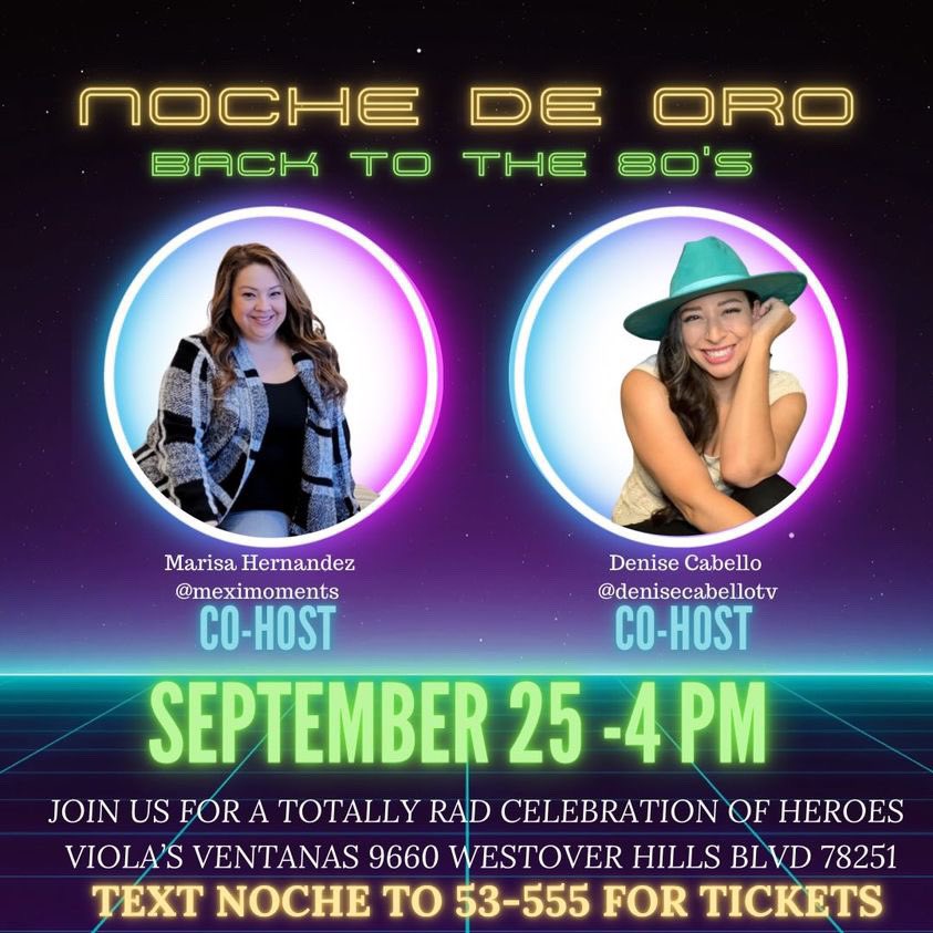 Noche de Oro this Sunday 🎗

So excited to be co-hosting with my girl <a href="/MexiMoments/">Marisa</a> for one of my favorite non-profits <a href="/GabriellasSmile/">Gabriella's Smile</a> Foundation 🌈🧁

Dress in your 80s gear, come out to Viola's Ventanas &amp; support with us! Get your tickets now 🎟

<a href="/TheBigGiveSA/">The Big Give SA - #BigGive2022</a> #biggivesa