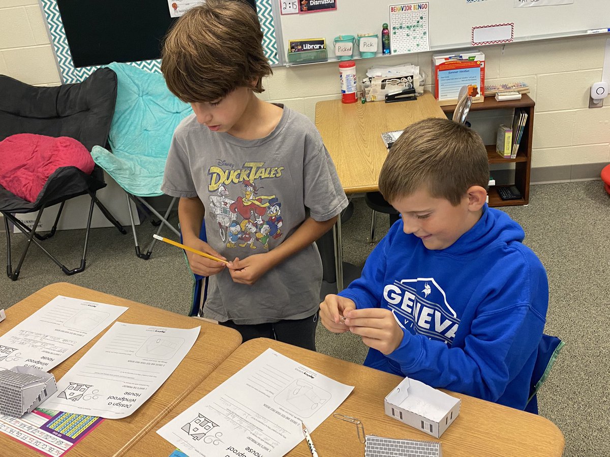 MrsPaulson2's tweet photo. Engineers hard at work discovering… How can you keep a house from blowing away in a storm? https://t.co/qfnmONQcM9