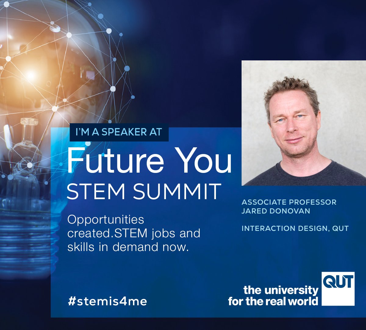 Looking forward to the Future You STEM Summit next week at the Queensland University of Technology (QUT). I'll be talking about AI and Design with high-achieving Year 11 and 12 students from Brisbane and regional Queensland schools. #ai4design #STEMis4me #QUTSTEM @QUTdesign