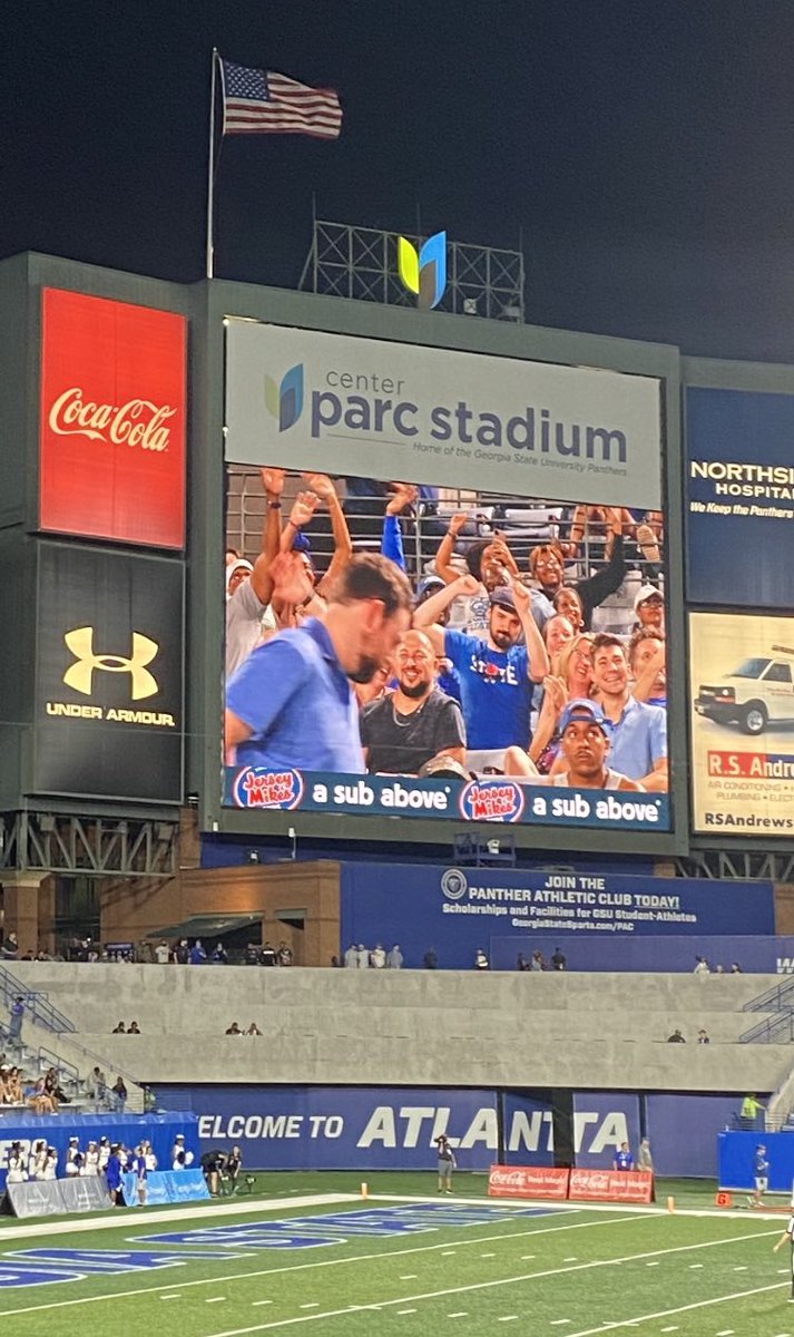 nathanawalter's tweet photo. @kyjts Just padding the CV with an invited appearance on the Jumbotron. https://t.co/SMH7oLV9le