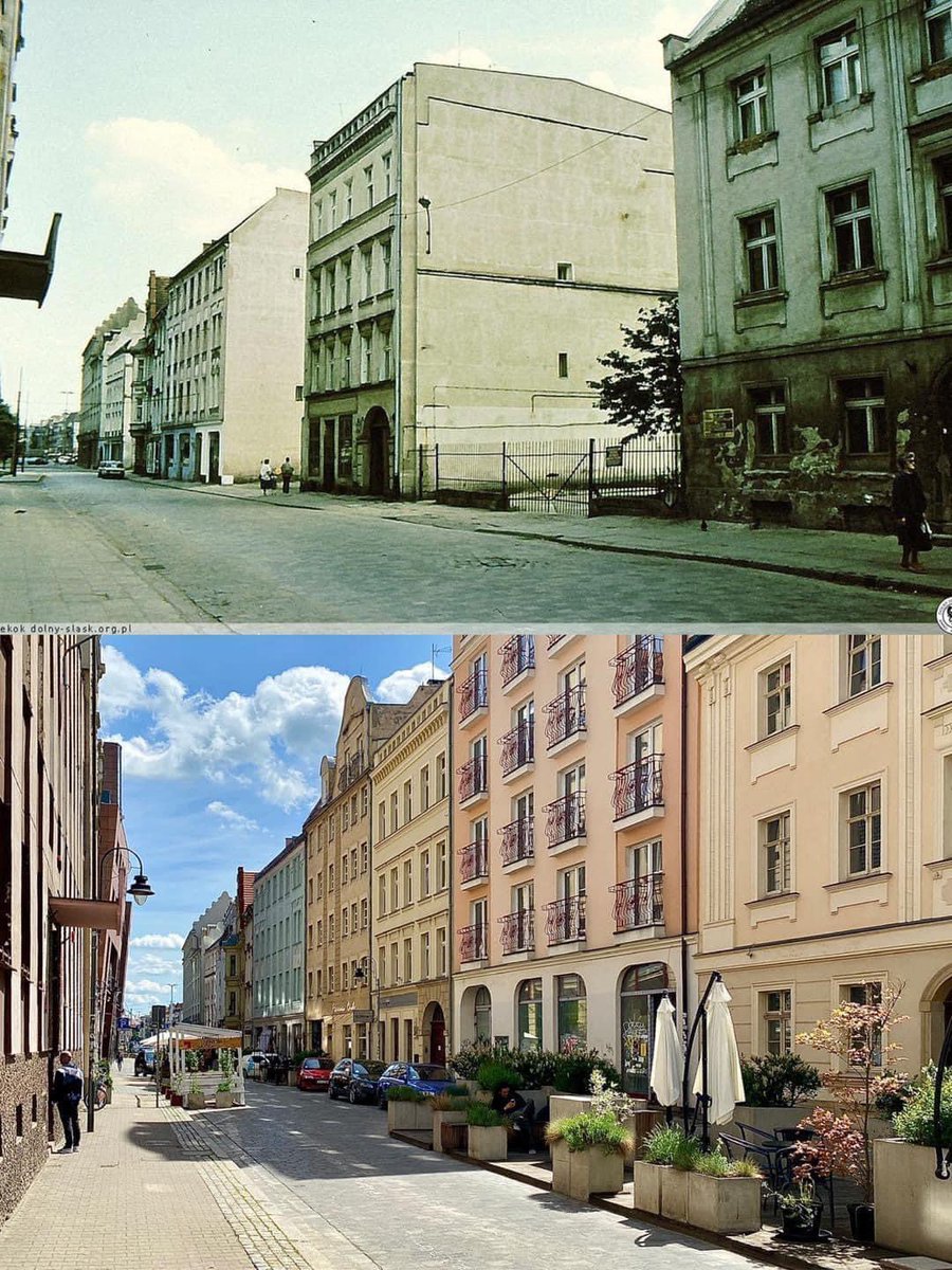 YIMBYPoland's tweet photo. Wrocław recently became the third-largest city in Poland, and when you see the amazing transformations of the city streets, you get why people want to live there. Photos from the FB profile “Wrocław - inwestycje budowlane” https://t.co/YwGgI8i1aF