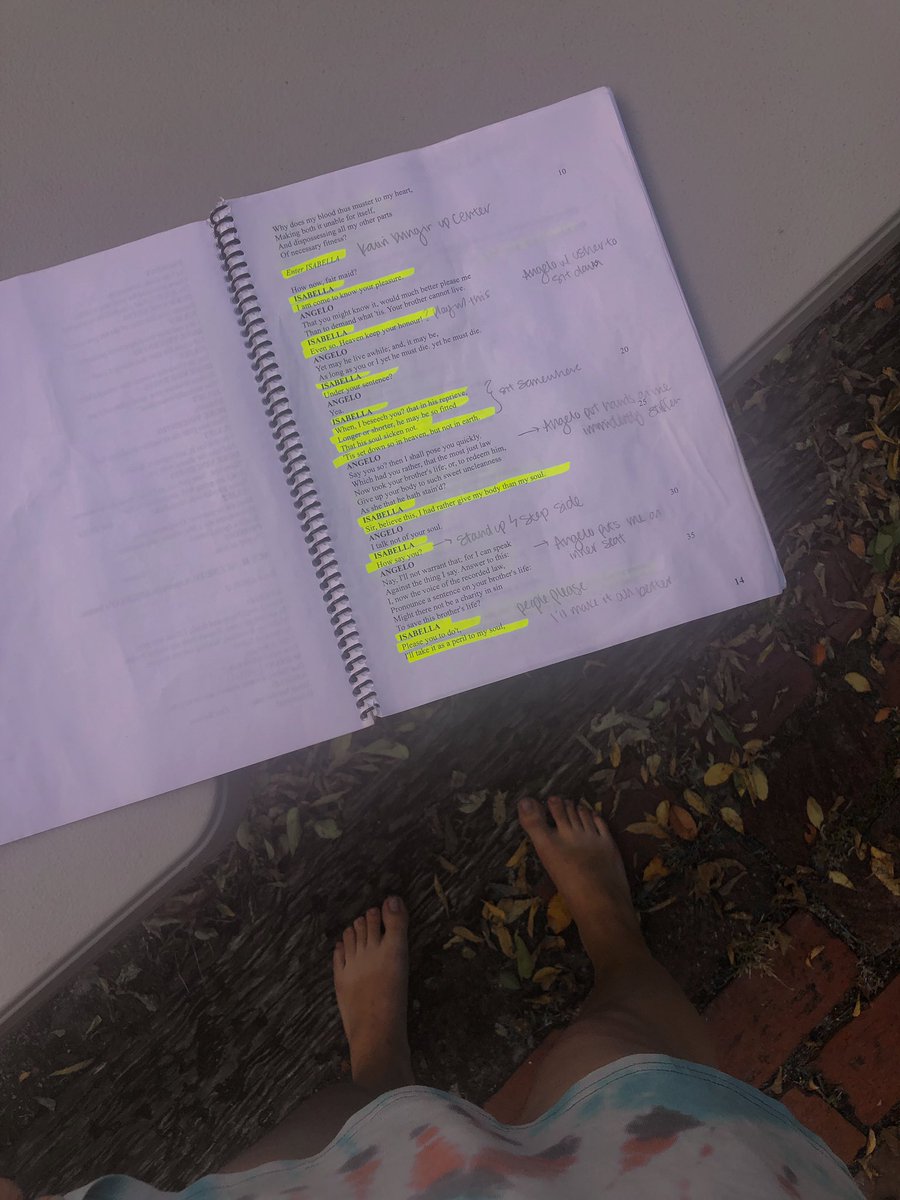 Enjoying the beginnings of fall🍂🍁 during rehearsal for Measure for Measure