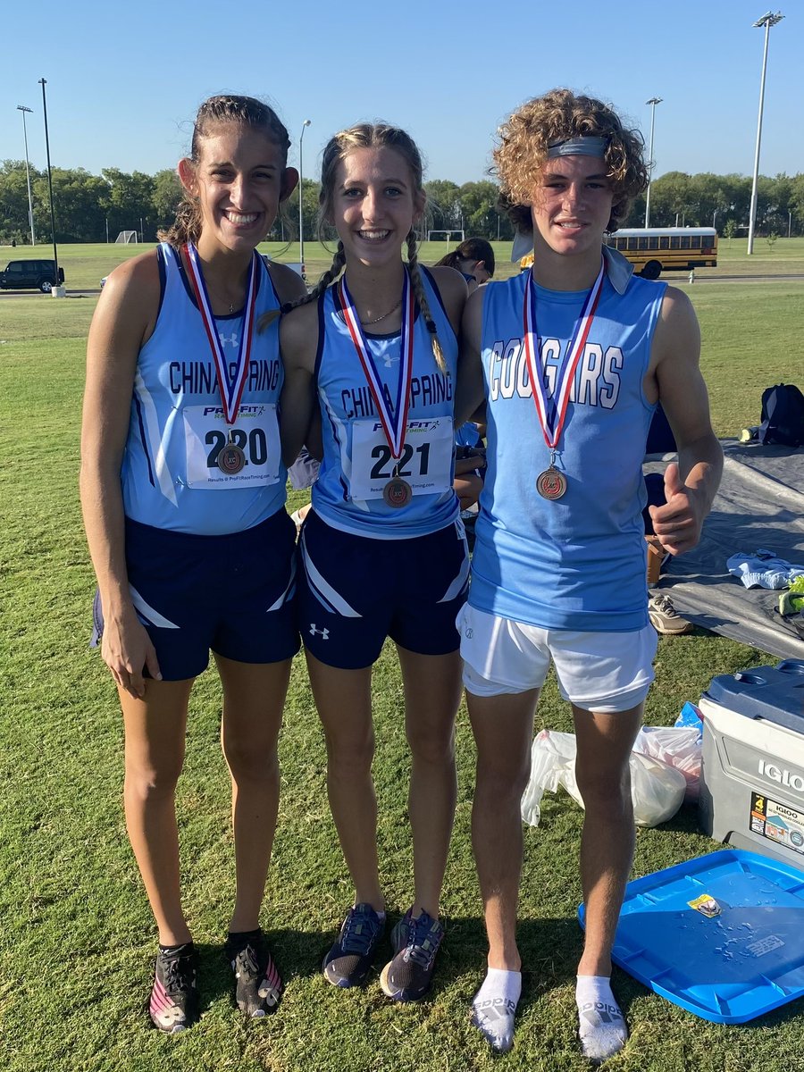 ChinaSpringXC's tweet photo. Another week, another meet!  #BroncoInvitational Results posted here: https://t.co/Z4MG8nIxWw 
A little over two weeks before district.  Go Cougs! https://t.co/uMF5WIo5XM