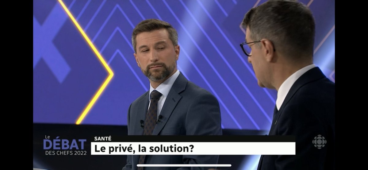 « Si le socialisme fonctionnait en matière de santé, on le saurait! » dit <a href="/E_Duhaime/">Eric Duhaime</a> à <a href="/GNadeauDubois/">Gabriel Nadeau-Dubois</a>  #debatdeschefs #polqc #qc2022