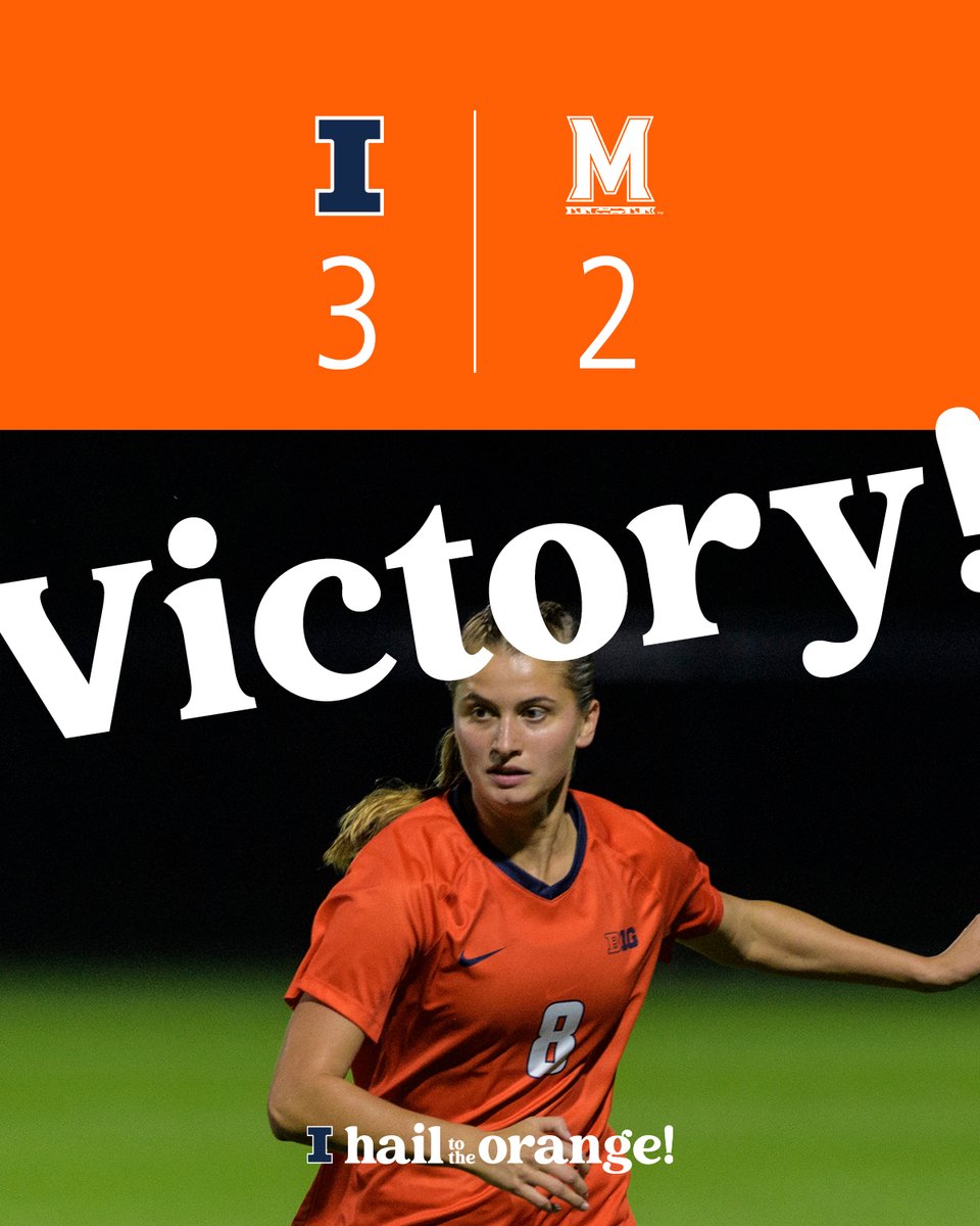 IlliniSoccer's tweet photo. THAT'S AN ILLINOIS VICTORY!!!

The #Illini overcome a 1-0 halftime deficit to earn their first Big Ten win of the season!

@ashleypprell's late goal is winner, with @sydstephenss and @ellakarolak also getting their names on the scoresheet!

Back at it Sunday at Penn State! https://t.co/5wLTwBQxBU