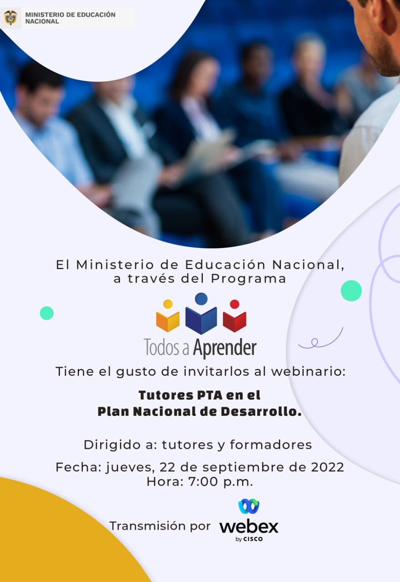 DaniloEusse's tweet photo. A esta hora vía YouTube, el equipo de Gerencia y Coordinadores del Programa @PTA_Colombia presenta a todos los actores de la Educación en Colombia, la forma como podemos participar en la construcción del Plan Nacional de Desarrollo 2022 – 2026 @RinconferE @agaviriau @Daz4Grace https://t.co/SdSKOU2FoT
