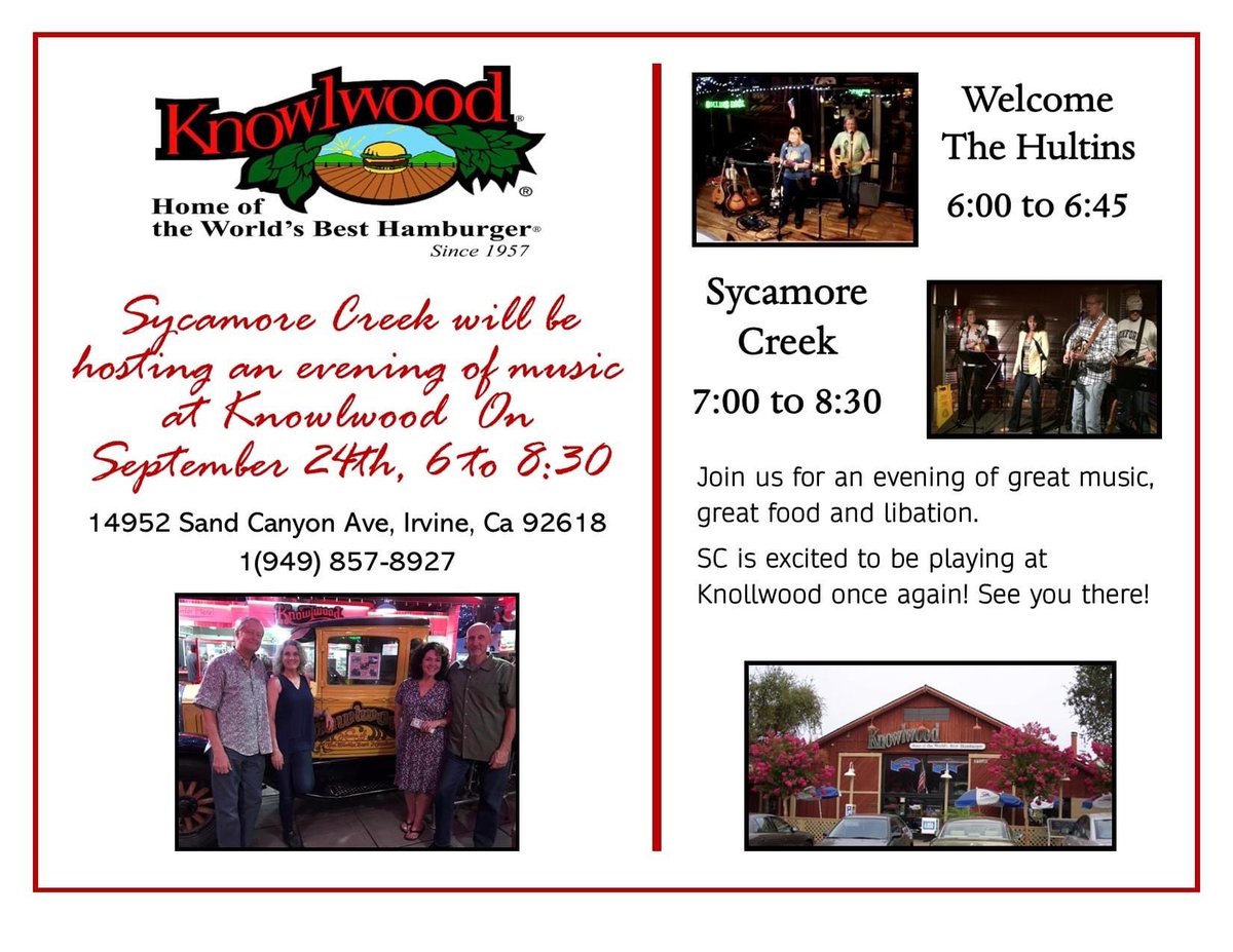 KnowlwoodBurger's tweet photo. This Saturday come hear music! https://t.co/VeV6QqmEKI
