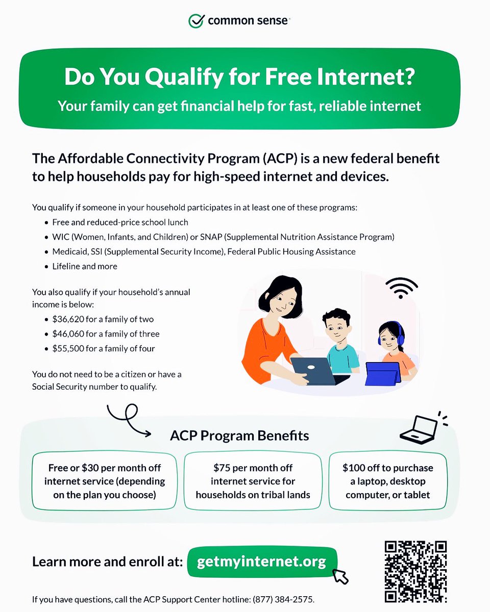 You may qualify for free internet!

The Affordable Connectivity Program (ACP) is a new federal benefit that helps pay for internet service and devices. Find out more at:  getmyinternet.org