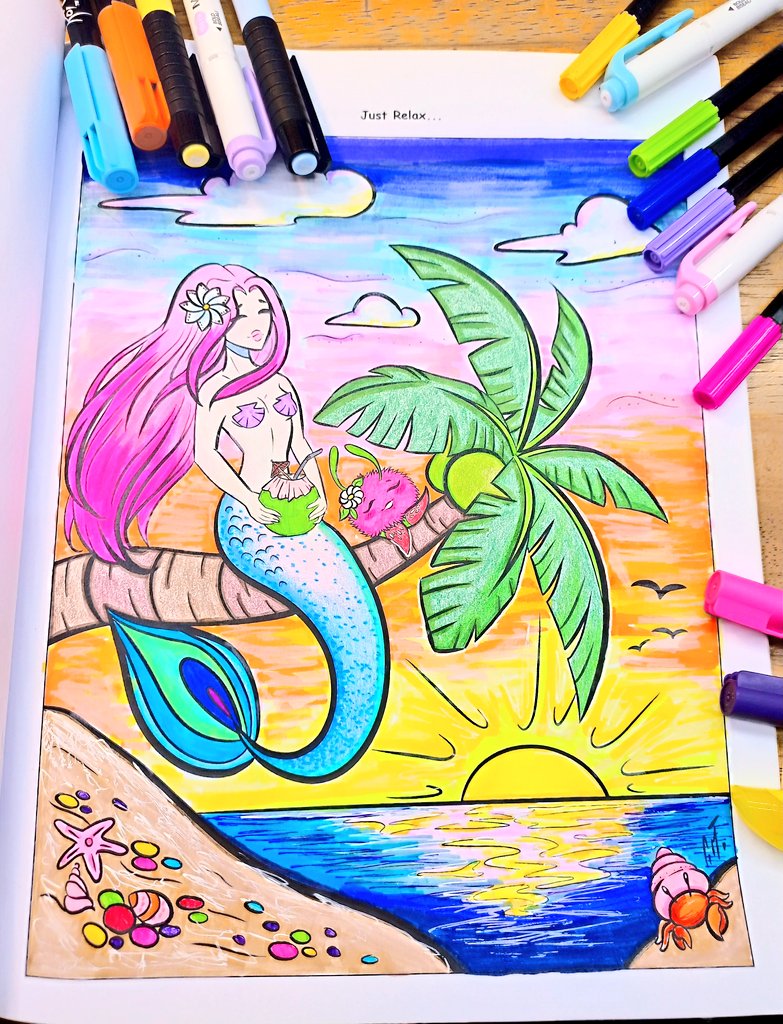 GMTartwork's tweet photo. ✨Having fun coloring on my coloring book: "Aquarios" whimsical galery and coloring book for adults 🧜🏻‍♀️♒
by Me!! #coloringbook #Whimsical #Mermaids #art https://t.co/Ouf5pGA3aV
