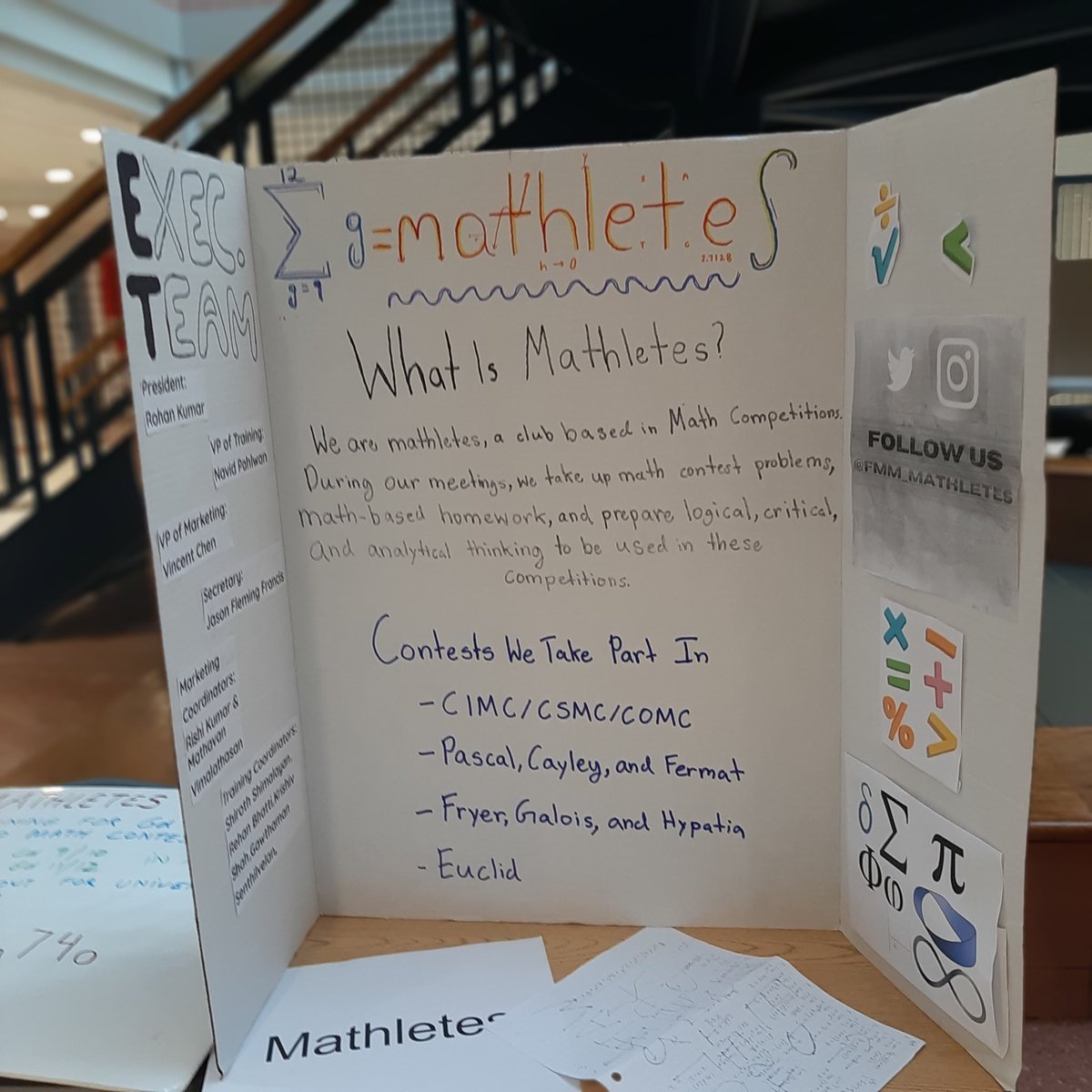 FMMtweets's tweet photo. 8.2/8 β The final 2 booths from today's #ClubFair ... for those who love both Math & French! Look out for @fmm_mathletes πand @FMMFrenchClub - Le Club FranΓ§ais π¨π΅
@FMMSG_ @robinsonwek3 @MrDeFreitasFMM @clgomes1066 #theFMMdifference #studentengagement https://t.co/mrvtlNSCO1