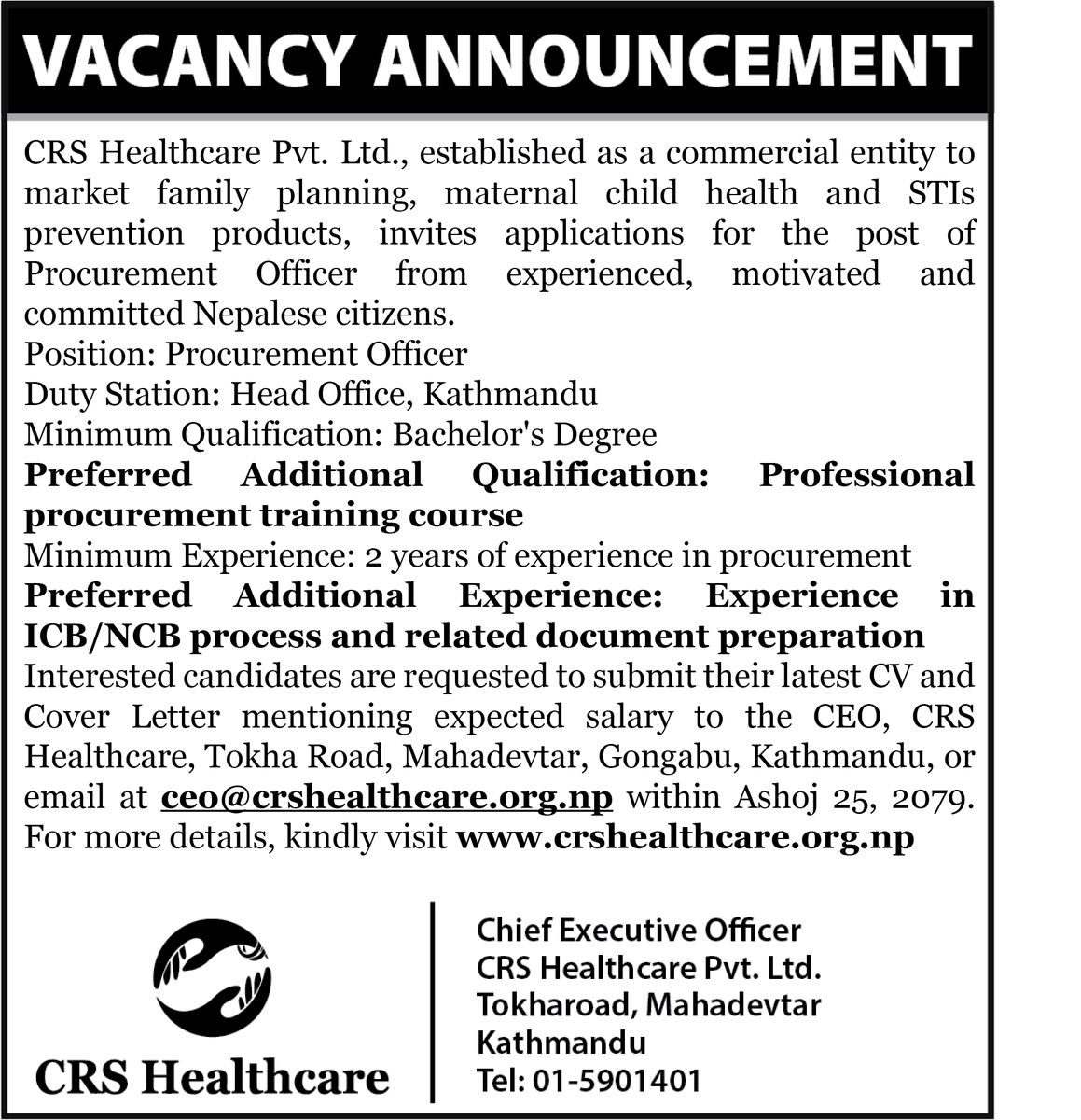CRS Healthcare tweet media