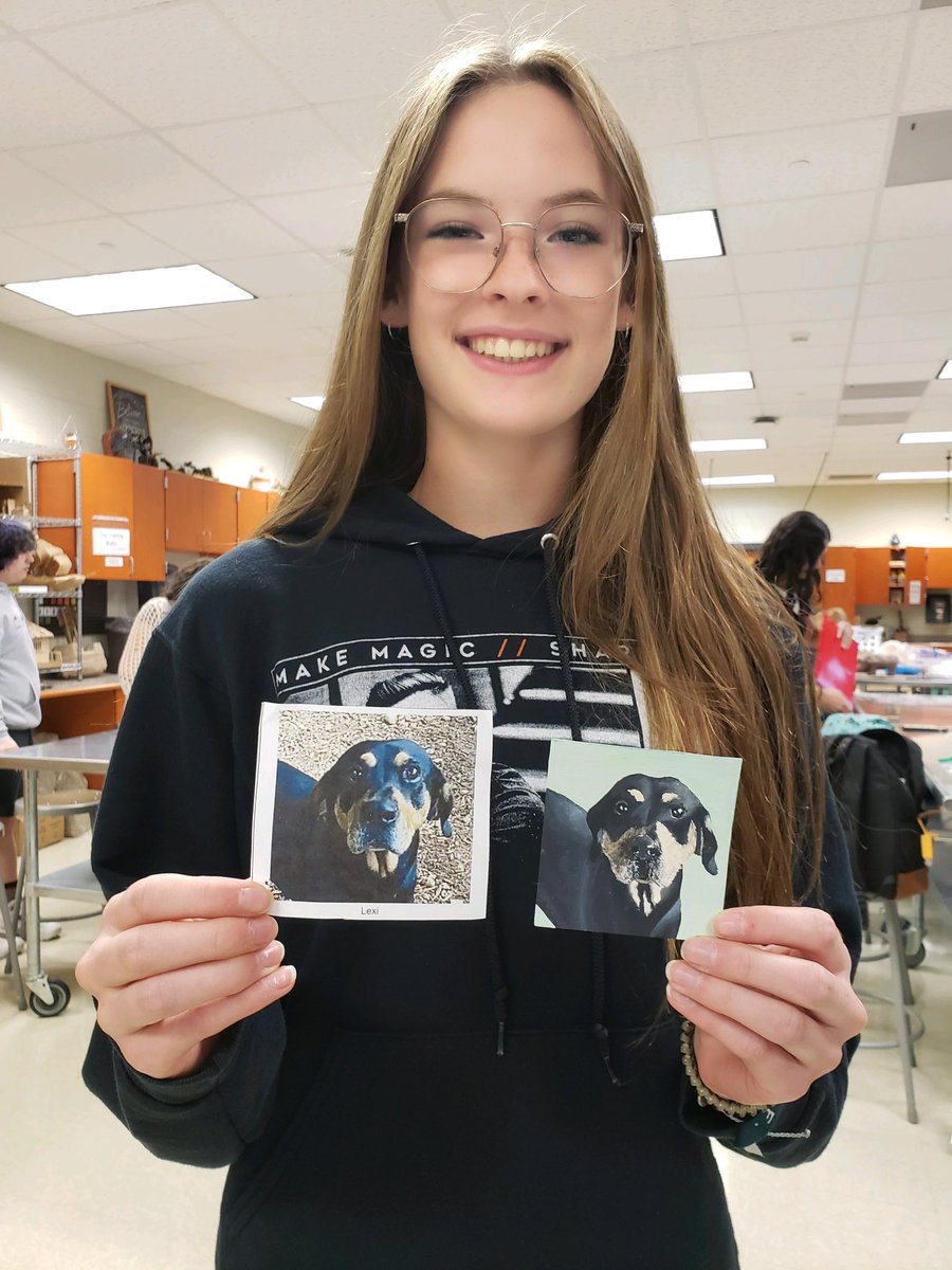 AmyHolland_Art's tweet photo. WFHS NAHS service project to create portraits of pets in need of adoption at our local humane society. Families who adopt the animal get the portrait. #forsythfinearts #nahs https://t.co/qFAElpz0KO