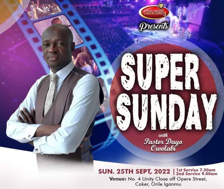 ceorile1's tweet photo. It's an exciting time of glory, signs &amp; wonders at Christ Embassy Orile 1 on Sunday, September 25th, 2022; Join Us for a blissful moment at SUPER SUNDAY.

-1st Service: 7:30 am
-2nd Service: 9:00 am

For directions, kindly search, "Christ Embassy Orile 1" on #Google.

#CEOrile1 https://t.co/6KHcIjsZqo