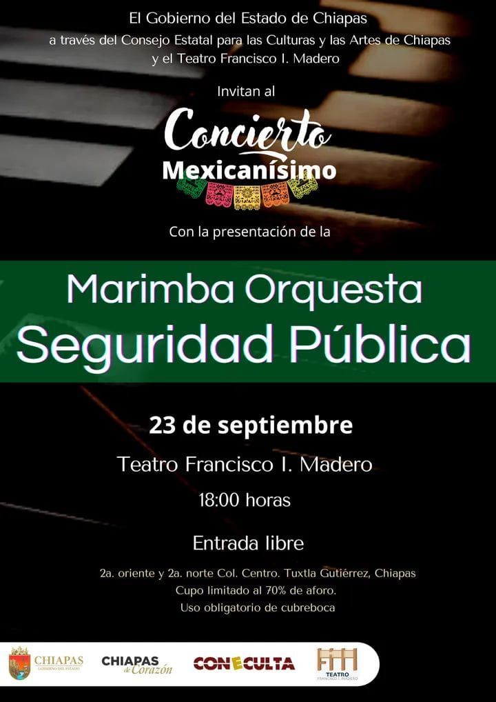 TeatroFIM's tweet photo. Continúan los Conciertos Mexicanísimos con la presentación de la Marimba Orquesta Seguridad Pública. No te la pierdas!! @coneculta https://t.co/QcSoKhaDob