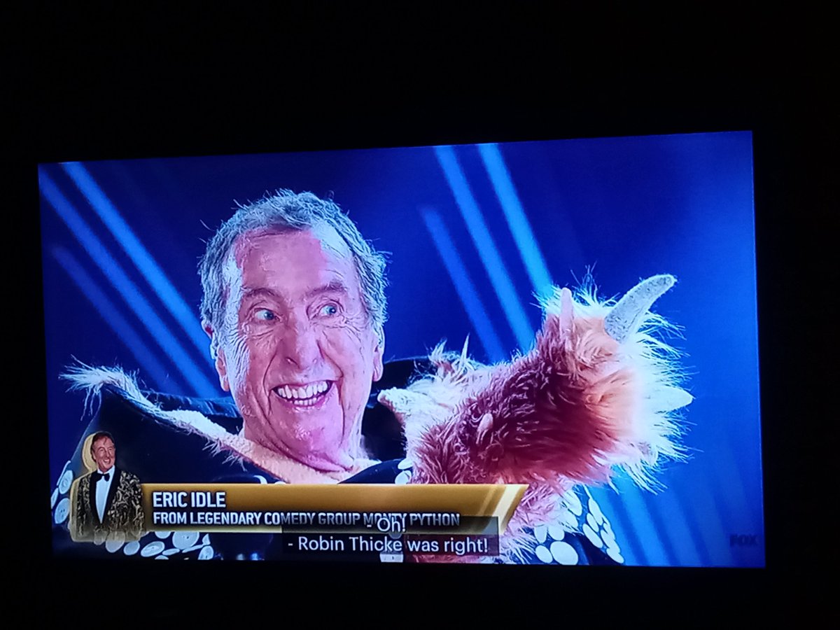 Animeguy300's tweet photo. #HedgehogMask is @EricIdle. #MaskedSinger https://t.co/YFmuxORJrS