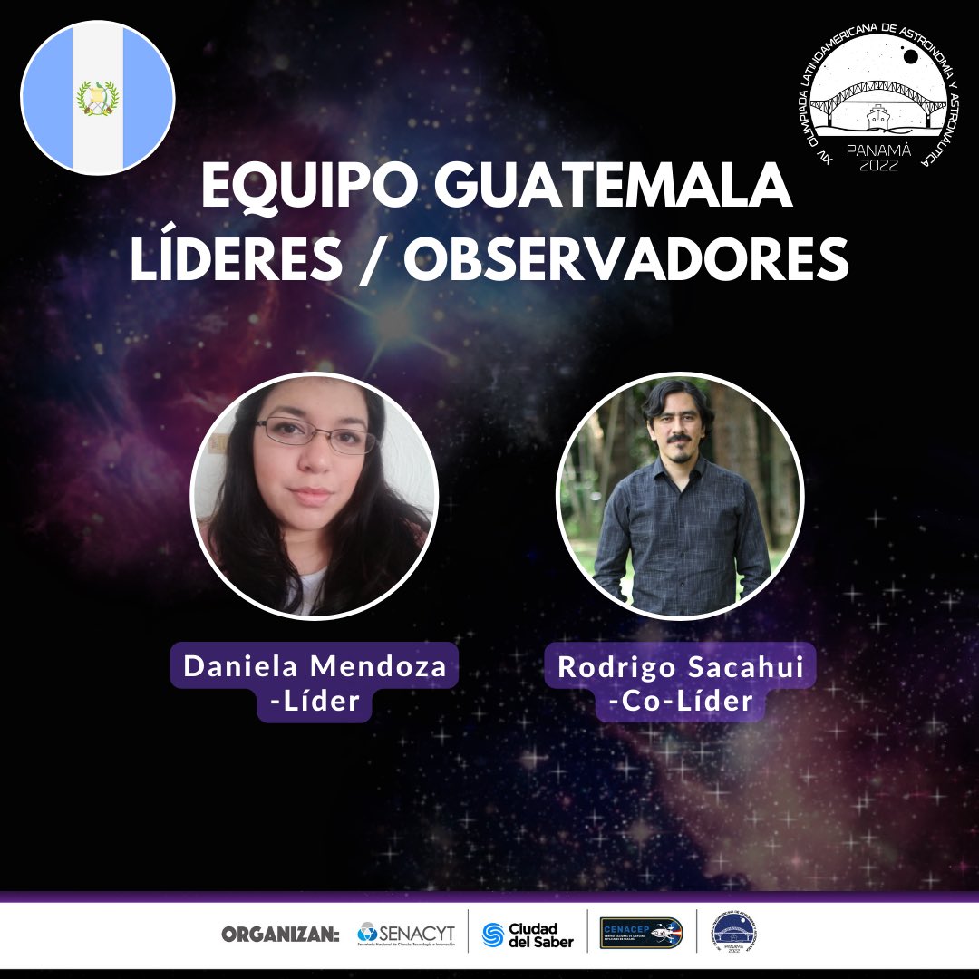OLAA (@olaa_astro) on Twitter photo 🇬🇹GUATEMALA🇬🇹
Les presentamos al equipo que estará representando a Guatemala en la XIV Olimpiada Latinoamericana de Astronomía y Astronáutica Panamá 2022 del 3 al 7 de octubre en Ciudad del Saber.
<a href="/senacyt/">Senacyt Panamá</a>
<a href="/CiudaddelSaber/">Ciudad del Saber</a>
<a href="/cenacep/">CENACEP</a>
#ElFuturoEstaEnLasEstrellas #olaapanama2022 🇬🇹GUATEMALA🇬🇹
Les presentamos al equipo que estará representando a Guatemala en la XIV Olimpiada Latinoamericana de Astronomía y Astronáutica Panamá 2022 del 3 al 7 de octubre en Ciudad del Saber.
<a href="/senacyt/">Senacyt Panamá</a>
<a href="/CiudaddelSaber/">Ciudad del Saber</a>
<a href="/cenacep/">CENACEP</a>
#ElFuturoEstaEnLasEstrellas #olaapanama2022
