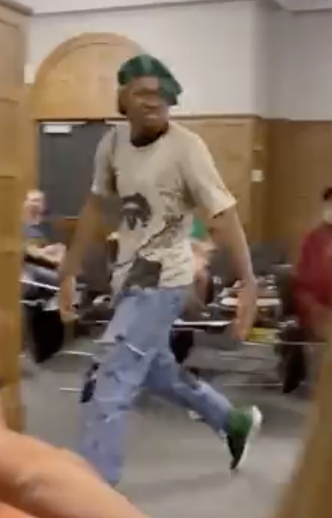 MrAndyNgo's tweet photo. Update: Travell Wright, of Iowa City, was arrested for destroying the projector during a speaking event at @uiowa feat. conservative commentator @bennyjohnson. Wright is a #CRT &amp; #BLM activist who talked about how as a black person he is treated as a troublemaker. https://t.co/dxlnPMhKhG