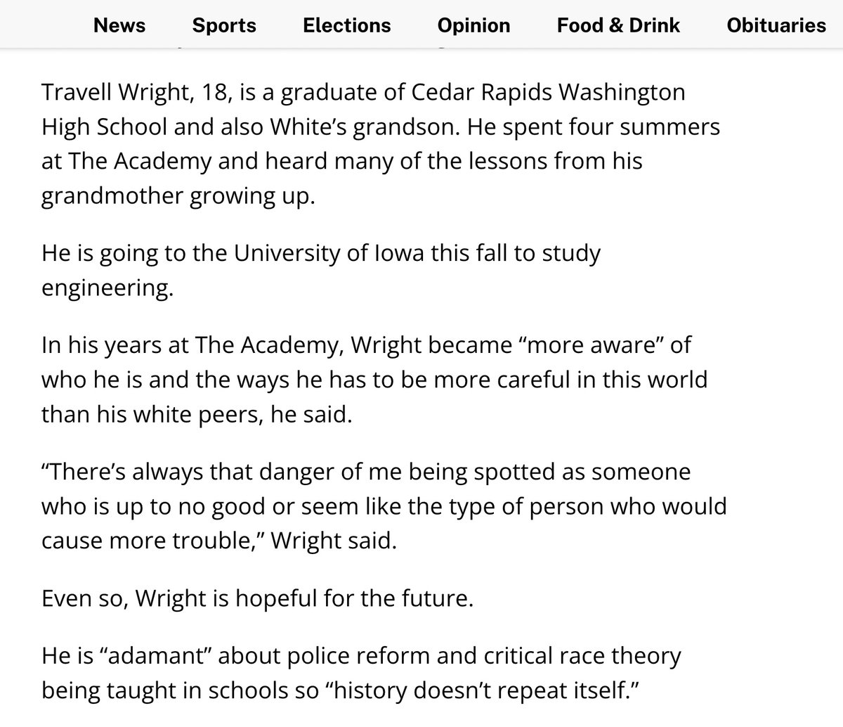 MrAndyNgo's tweet photo. Update: Travell Wright, of Iowa City, was arrested for destroying the projector during a speaking event at @uiowa feat. conservative commentator @bennyjohnson. Wright is a #CRT &amp; #BLM activist who talked about how as a black person he is treated as a troublemaker. https://t.co/dxlnPMhKhG
