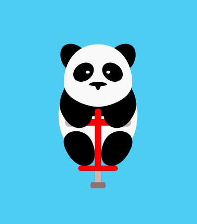 screwboltgame's tweet photo. Whatever you do, don't like the panda on the pogo stick. She's quite jumpy. https://t.co/09r04ZtGtu